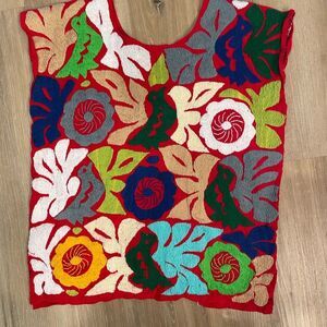 MulticolorJalapa Mexican Blouse Hand Embroider size small.